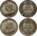 AU58 | Victoria 1893 silver Sixpence (2)