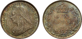 MS64 | Victoria 1900 silver Sixpence