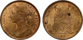 MS63 RB | Victoria 1887 bronze Penny