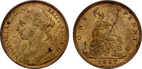 MS63 RB | Victoria 1887 bronze Penny