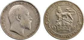 Edward VII 1905 silver Shilling