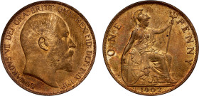 MS64 RB | Edward VII 1902 'High Sea Level' bronze Penny