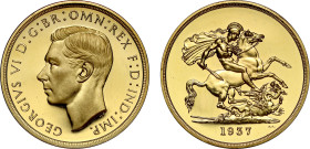 George VI 1937 gold proof Five Pounds