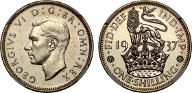 PF66 | George VI 1937 silver proof 'English' Shilling