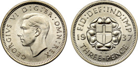 MS64 | George VI 1937 silver Threepence