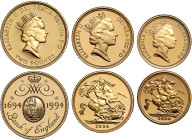 Elizabeth II 1994 3-coin gold proof Set