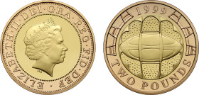 Elizabeth II 1999 gold proof 'Rugby World Cup' Two Pounds