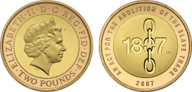 Elizabeth II 2007 gold proof 'Abolition of the Slave Trade' Two Pounds