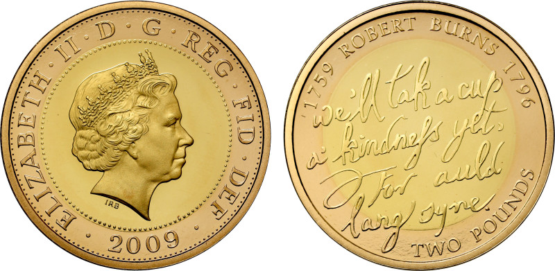 Elizabeth II (1952 -2022), gold proof Two-Pounds, 2009, 250th Anniversary of the...