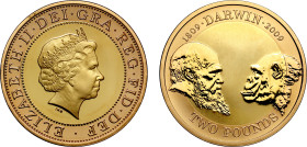 Elizabeth II 2009 gold proof 'Charles Darwin' Two Pounds