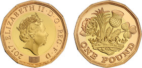 Elizabeth II 2017 gold proof £1 Nations of The Crown