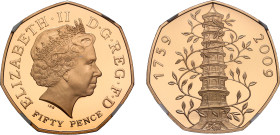 PF69 | Elizabeth II 2009 gold proof 50p Kew Gardens