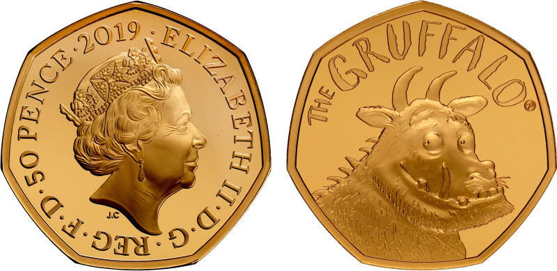 Elizabeth II (1952-2022), gold proof Fifty Pence, 2019, celebrating the 20th Ann...