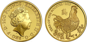 Elizabeth II 2017 gold proof 1oz Lunar Year of the Rooster