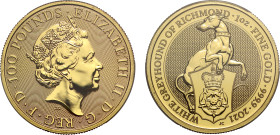 MS70 | Elizabeth II 2021 Queen's Beast Greyhound of Richmond gold 1oz