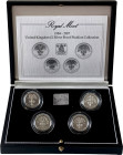 Elizabeth II 1984-87 £1 silver proof Piedfort Set