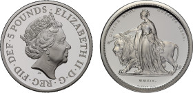 Elizabeth II 2019 silver proof 2oz Una & Lion