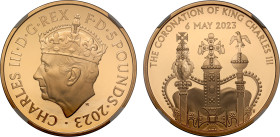 PF70 UCAM | Charles III 2023 gold proof Coronation Five Pounds