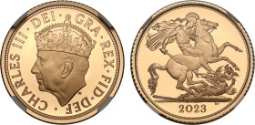 PF70 UCAM | Charles III 2023 gold proof Coronation Half Sovereign