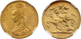 AU58 | Australia Victoria 1888-S gold Sovereign DISH S7