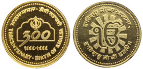 Sikhism 300th Anniversary of Khalsa 1999 24 carat gold medal