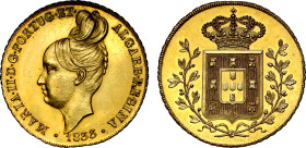 MS61 | Portugal Maria II 1833 gold 7500 Reis