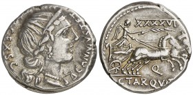 (82-81 a.C.). Gens Annia. Hispania. Denario. (Craw. 366/4) (FFC. 134, mismo ejemplar). 3,67 g. Ex CNG 20/03/1996, nº 1278. Ex The New York Sale III 07...