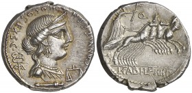 (82-81 a.C.). Gens Annia. Hispania. Denario. (Craw. 366/1a) (FFC. 138). 3,87 g. Muy bella. EBC+.