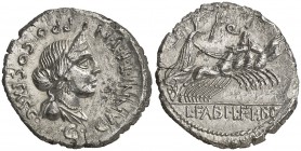 (82-81 a.C.). Gens Annia. Hispania. Denario. (Craw. 366/2a) (FFC. 140). 3,71 g. Metal cristalizado. Bella. (EBC+/EBC).