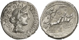(82-81 a.C.). Gens Annia. Hispania. Denario. (Craw. 366/2b) (FFC. 141). 4,01 g. Muy bella. EBC+.