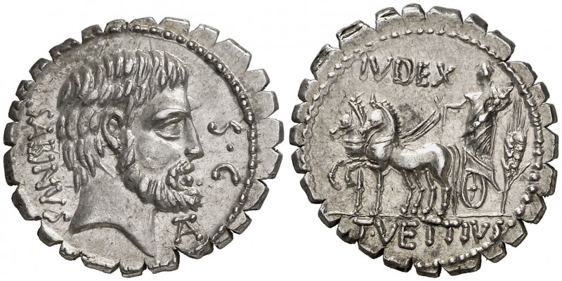 (70 a.C.). Gens Vettia. Ceca incierta. Denario. (Craw. 404/1) (FFC. 1185). 4,11 ...