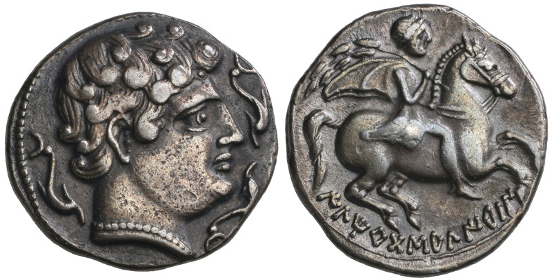 ‡ Hispania, Iltirta (Ilerda), denarius, 2nd century BC, male head right wearing ...