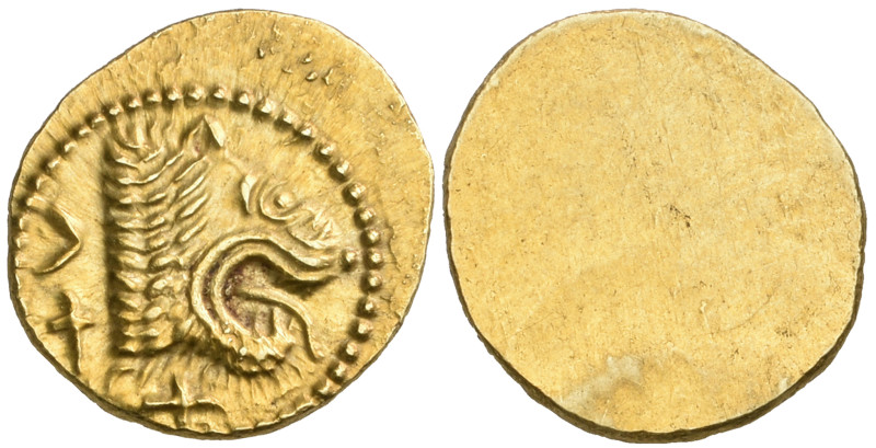‡ Italy, Etruria, Populonia, gold 25 asses, c. 300-250 BC, ΧΧV (retrograde), lio...
