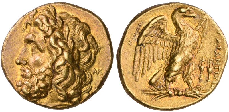‡ Italy, Calabria, Tarentum, gold stater, c. 276-272 BC, laureate head of Zeus l...
