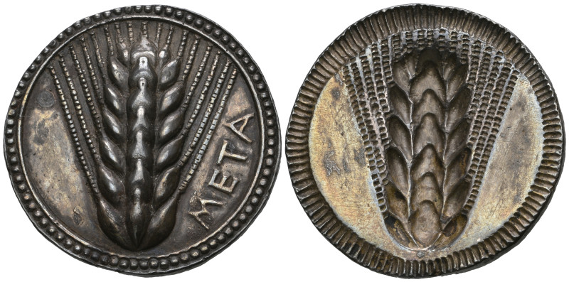 ‡ Italy, Lucania, Metapontum, stater, c. 510-500 BC, ΜΕΤΑ, ear of barley, rev., ...