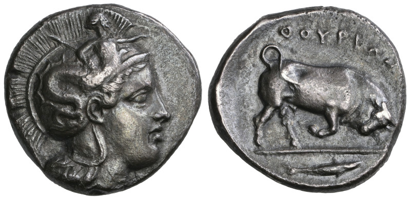 ‡ Italy, Lucania, Thurium, stater, c. 400-350 BC, head of Athena right wearing c...