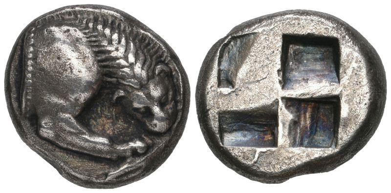 ‡ Italy, Lucania, Velia, drachm, c. 535-510 BC, forepart of lion right devouring...