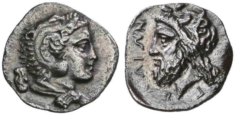 ‡ Sicily, Gela, litra, c. 339-310 BC, head of young Herakles right wearing lion-...