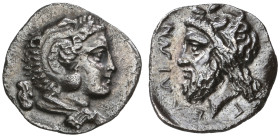 ‡ Sicily, Gela, litra, c. 339-310 BC, head of young Herakles right wearing lion-skin headdress; behind, astragalos, rev., Γ-ΕΛΩΙΩΝ, wreathed and horne...