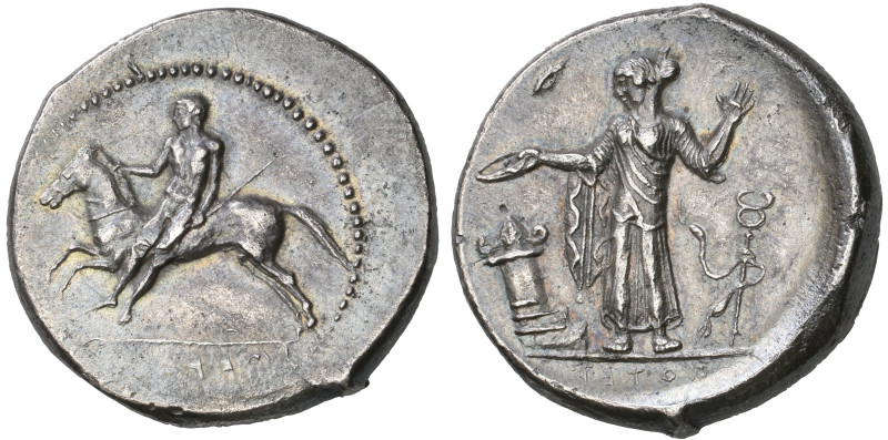 ‡ Sicily, Himera, didrachm, c. 450-440 BC, ΙΜΕΡ[ΑΙΟΝ] (retrograde), naked youth ...