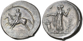 ‡ Sicily, Himera, didrachm, c. 450-440 BC, ΙΜΕΡ[ΑΙΟΝ] (retrograde), naked youth vaulting from horse galloping left, rev., nymph Himera, wearing long c...