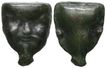‡ Sicily, Selinus, Ae hexas (cast), c. 435-415 BC, facing head of Silenos, rev., selinon leaf flanked by two pellets, 4.72g, die axis 12.00 (SNG Morco...