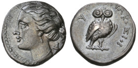 ‡ Sicily, Syracuse, Hieron II (274-215 BC), 1 1/2 litrai, c. 218-215 BC, head of Artemis left with quiver at her shoulder, rev., ΣΥΡΑΚΟΣΙΟΙ, owl stand...