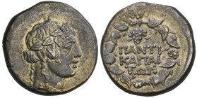 ‡ Black Sea area, Panticapaeum, didrachm, c. 100-75 BC, young head of Dionysus right crowned with ivy, rev., ΠΑΝΤΙ/ΚΑΠΑΙ/ΤΩΝ, bunch of grapes above; a...