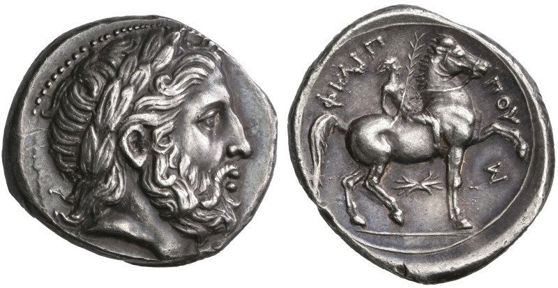 ‡ Kings of Macedon, Philip II (359-336 BC), tetradrachm, Pella, 323-315 BC, laur...
