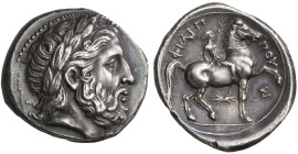 ‡ Kings of Macedon, Philip II (359-336 BC), tetradrachm, Pella, 323-315 BC, laureate head of Zeus right, rev., ΦΙΛΙΠΠΟΥ, nude male rider on horseback ...