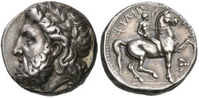‡ Kings of Macedon, Philip II (359-336 BC), tetradrachm, Pella, 323-315 BC, laureate head of Zeus left, rev., ΦΙΛΙΠΠΟΥ, nude male rider on horseback r...