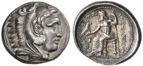 ‡ Kings of Macedon, Alexander III (336-323 BC), tetradrachm, Amphipolis, 323-320 BC, head of Herakles right in lion-skin headdress, rev., ΒΑΣΙΛΕΩΣ ΑΛΕ...