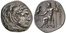 ‡ Kings of Macedon, Alexander III (336-323 BC), drachm, Miletos, 295-275 BC, head of Herakles right in lion-skin headdress, rev., ΑΛΕΞΑΝΔΡΟΥ, Zeus sea...