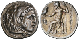 ‡ Kings of Macedon, Alexander III (336-323 BC), drachm, Miletos, 295-275 BC, head of Herakles right in lion-skin headdress, rev., ΑΛΕΞΑΝΔΡΟΥ, Zeus sea...